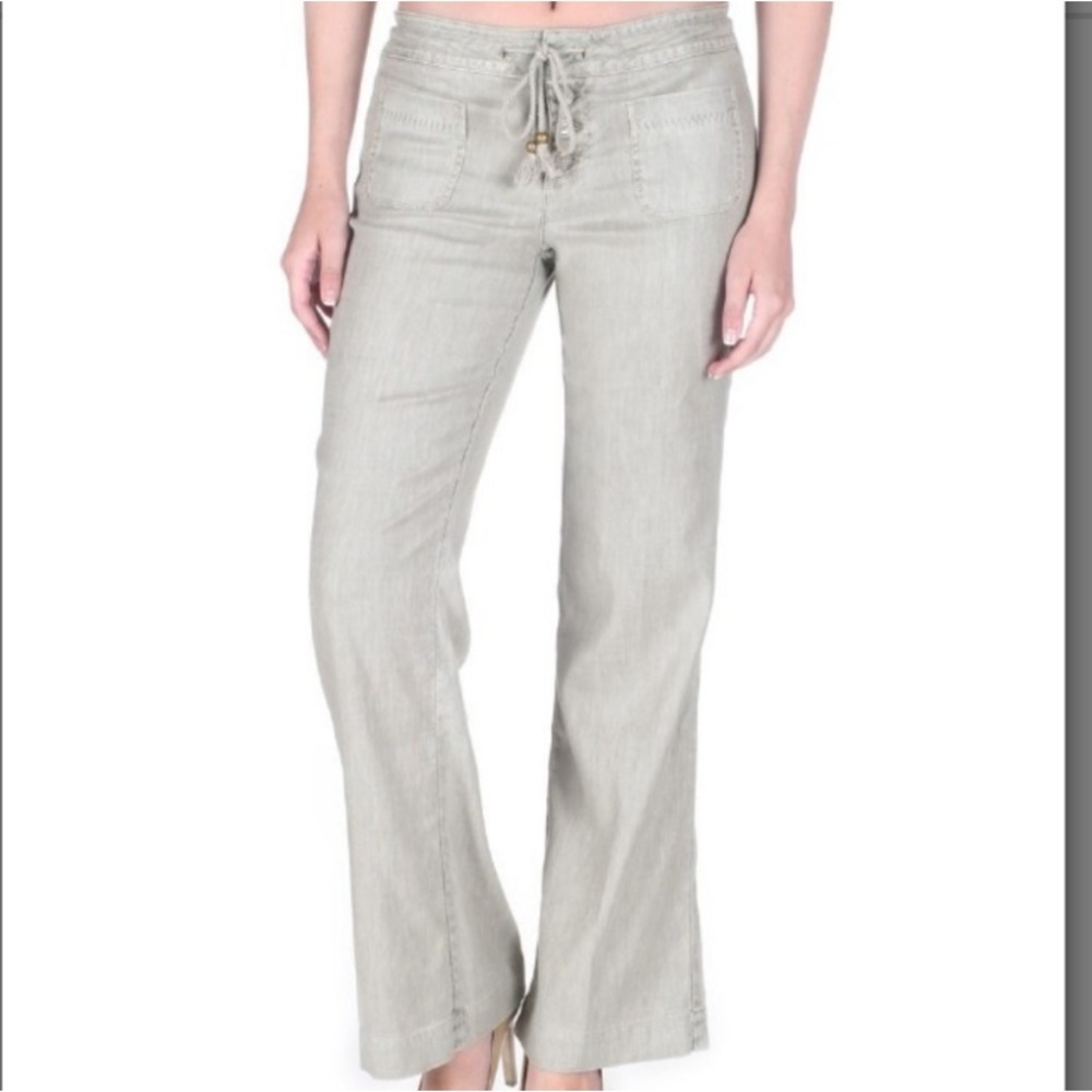 $119 Level 99 Women's Leandra Linen Blend Lounge Pant in light gray 26